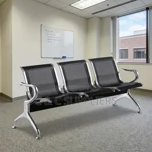 3-Link Black Waiting Bench