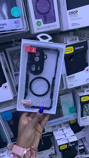 Clear Magnetic Case for the Oppo Reno12 Pro 5G a Black MagSafe Ring.