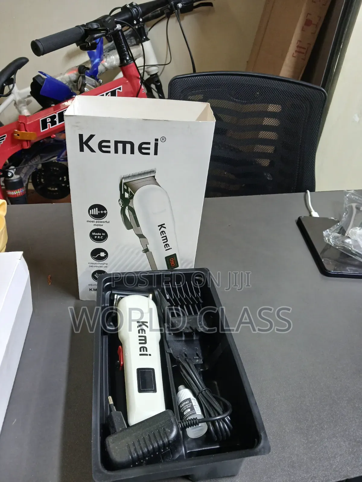 Kemei KM-809A Professional Rechargeable Cordless Hair Clipper,