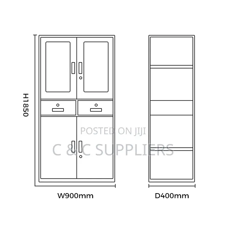 2-Swing Door Metal File Cabinet.
