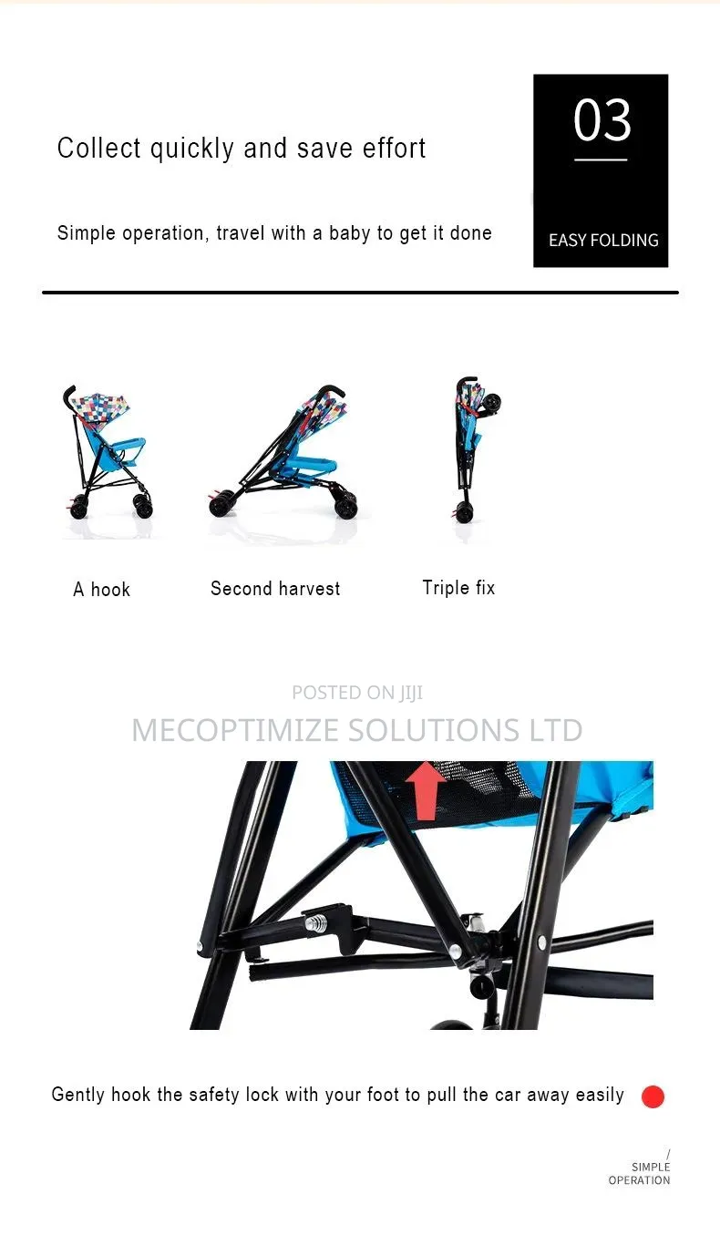Foldable Baby Stroller – Portable Umbrella Full Canopy Storage Bag