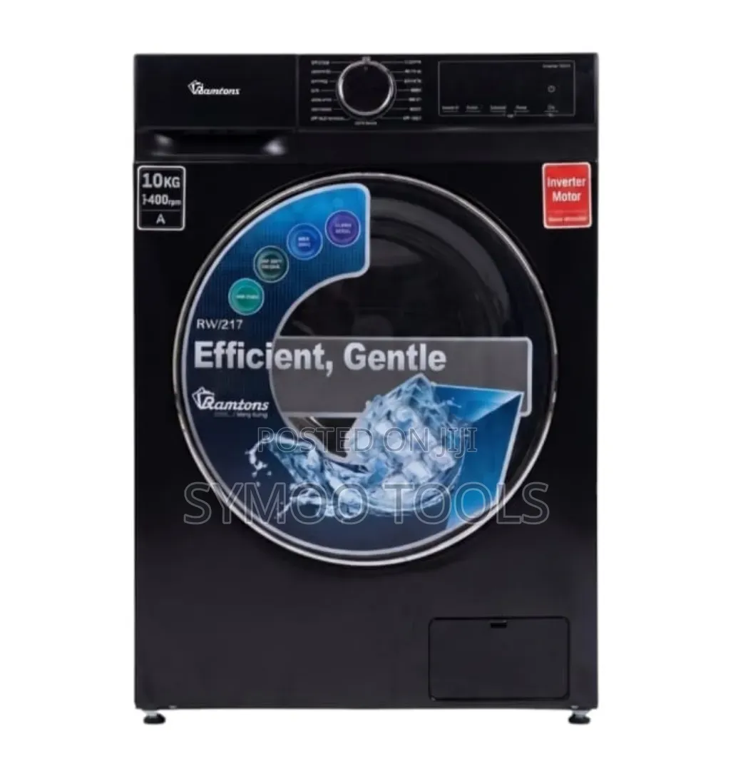 Ramtons Washing Machine 10kg Wash and Spin Black RW217