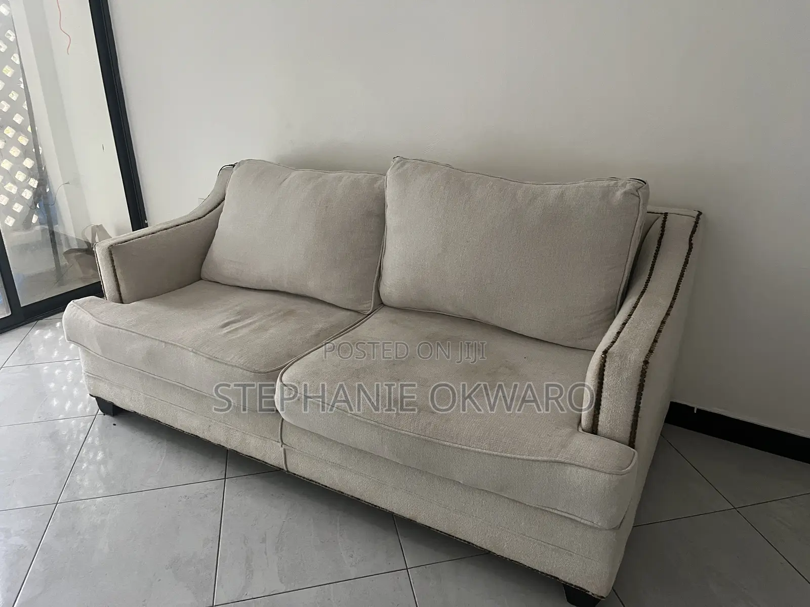 Three Seater Beige Sofa