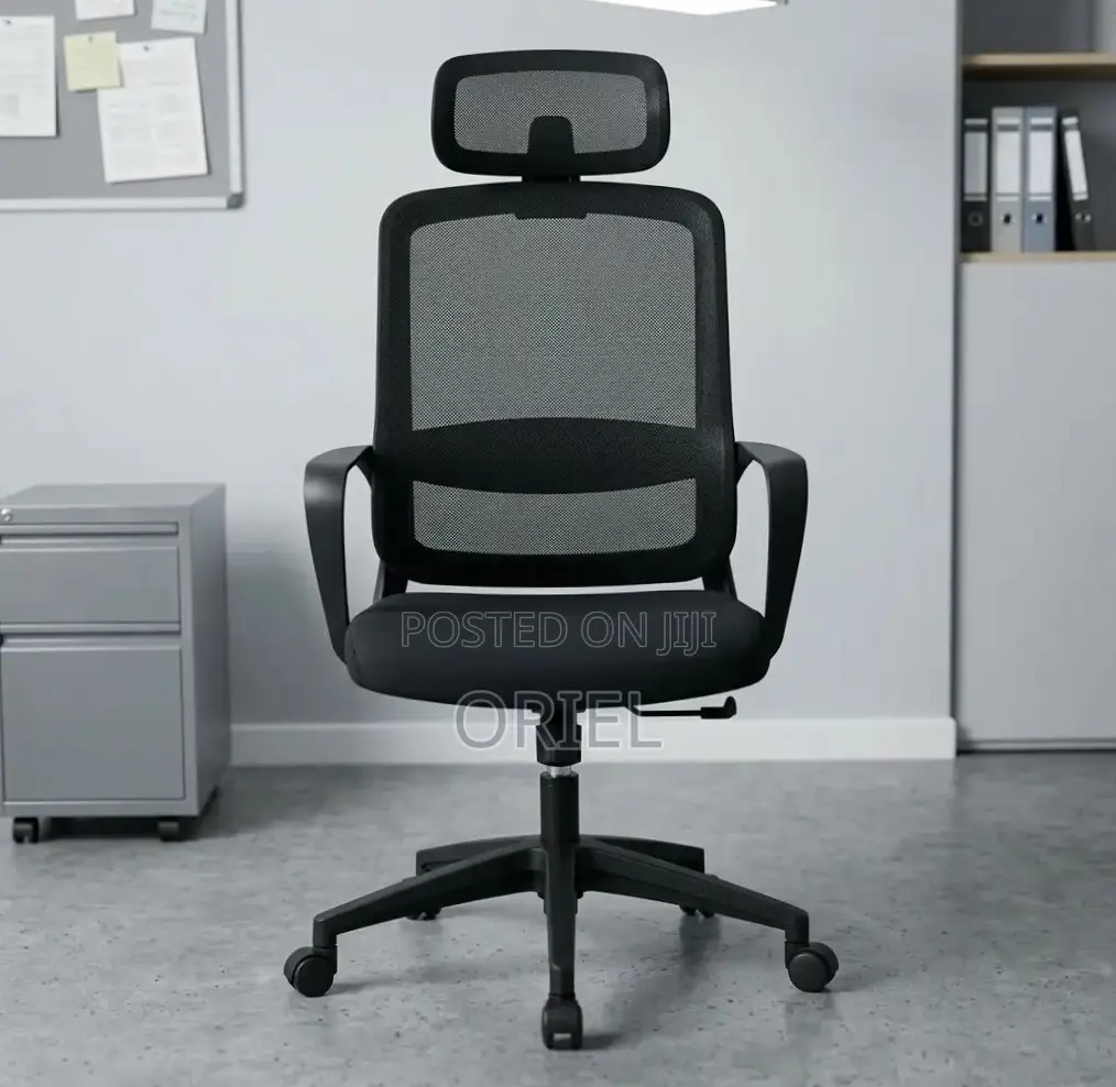 Office Staff Chair : Office Chair With Headrest and Fixed Armrest