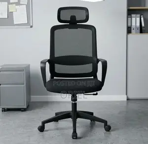 Office Staff Chair : Office Chair With Headrest and Fixed Armrest