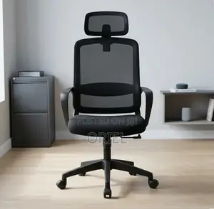 Office Staff Chair : Office Chair With Headrest and Fixed Armrest