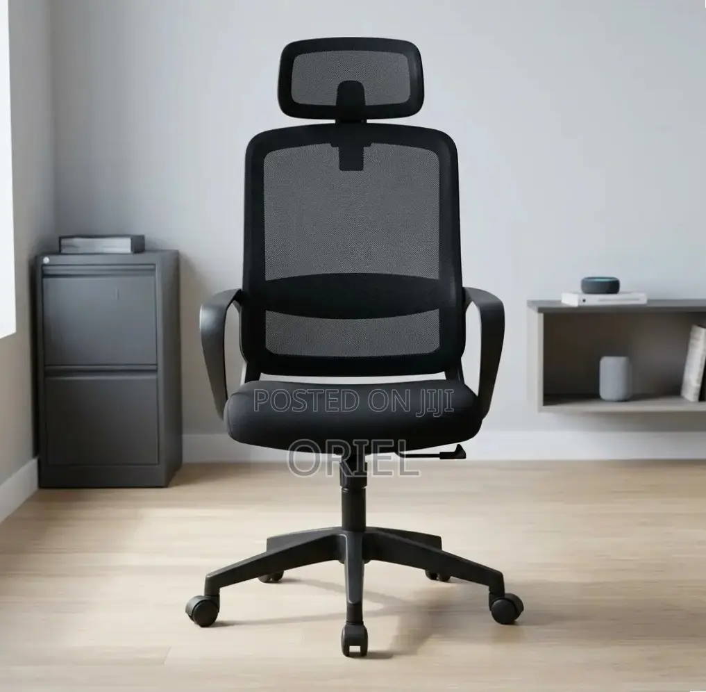 Office Staff Chair : Office Chair With Headrest and Fixed Armrest