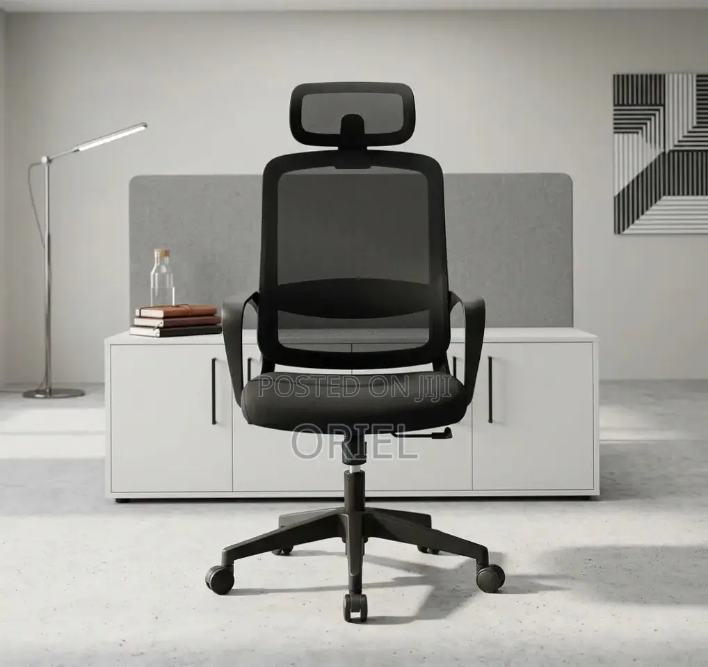 Office Staff Chair : Office Chair With Headrest and Fixed Armrest