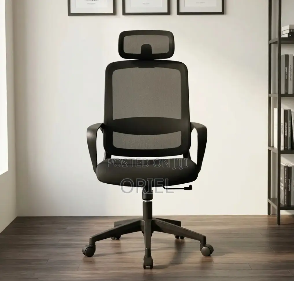 Office Staff Chair : Office Chair With Headrest and Fixed Armrest