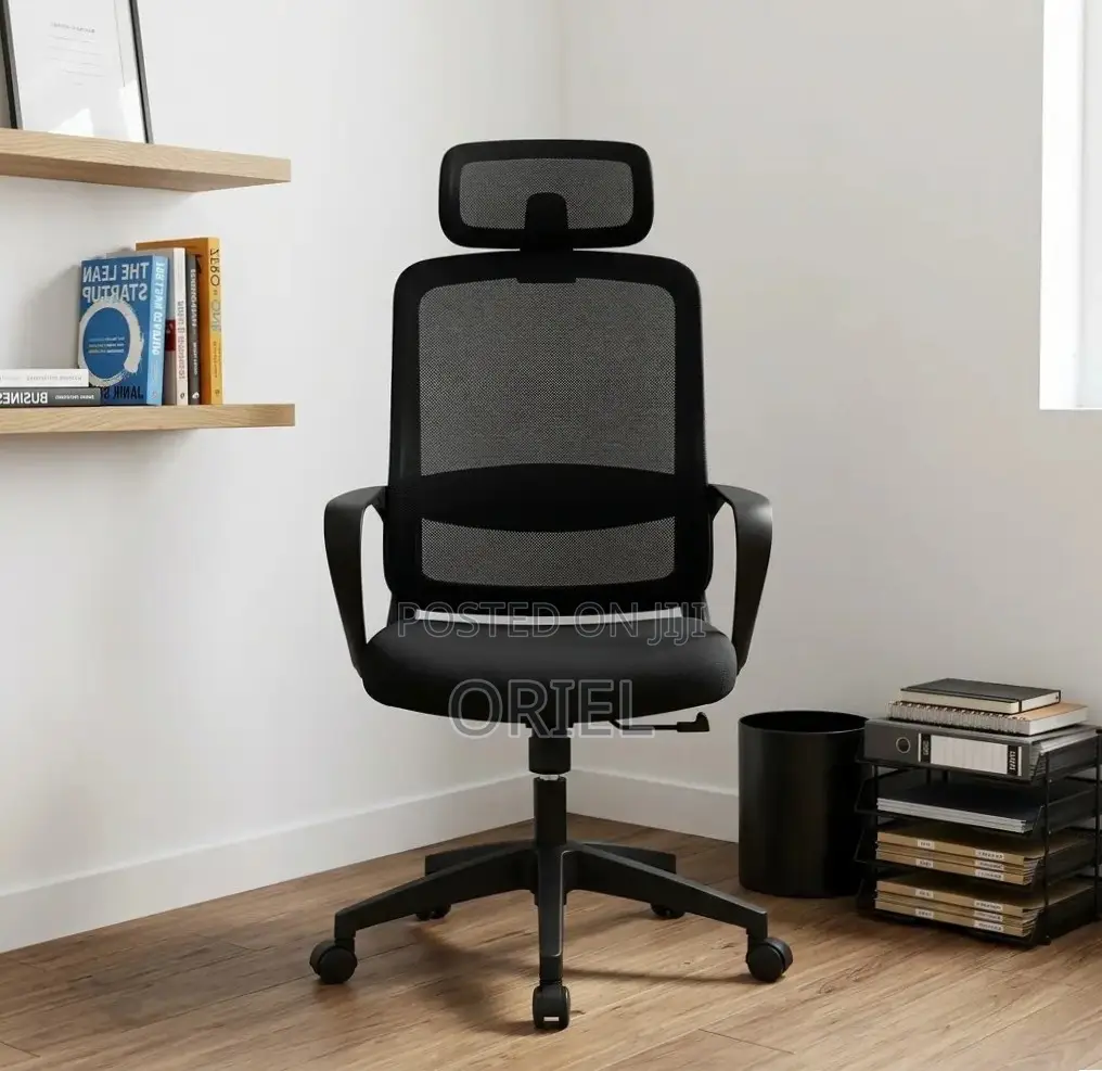 Office Staff Chair : Office Chair With Headrest and Fixed Armrest