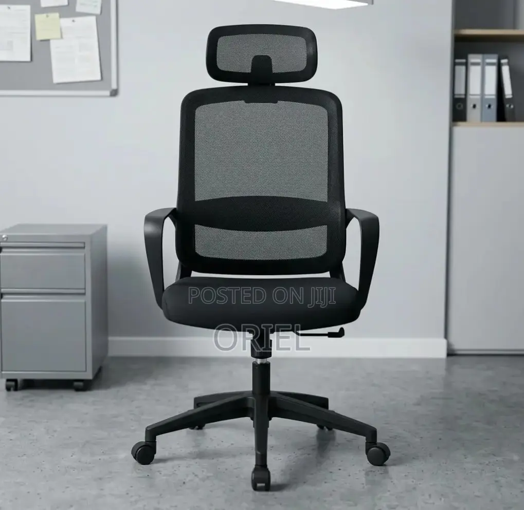 Office Staff Chair : Office Chair With Headrest and Fixed Armrest