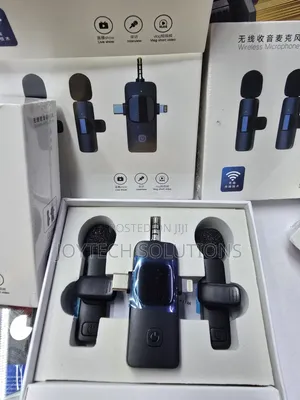 Wireless Lavalier Microphone 2 Mic Set for iPhone Android