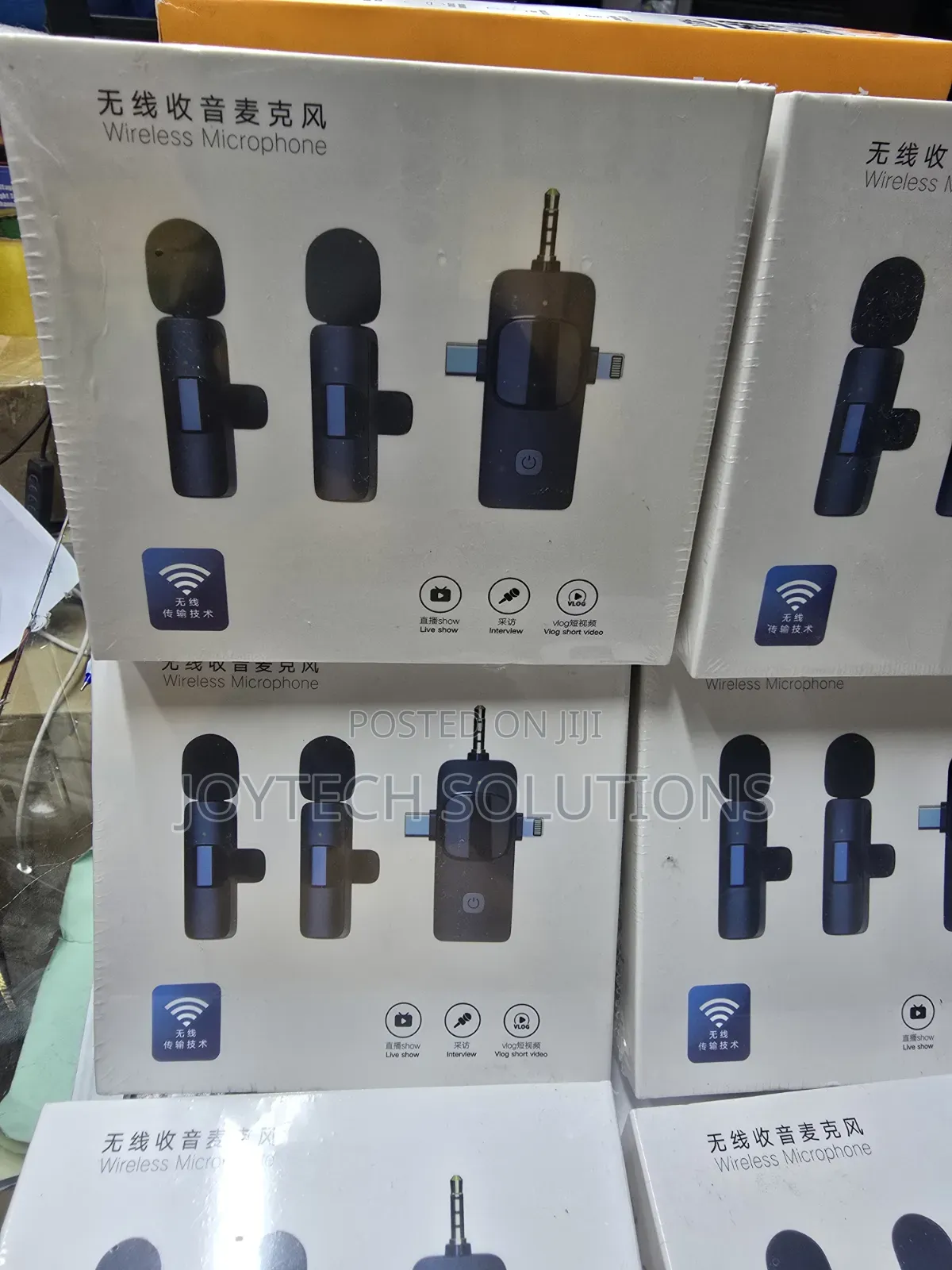 Wireless Lavalier Microphone 2 Mic Set for iPhone Android
