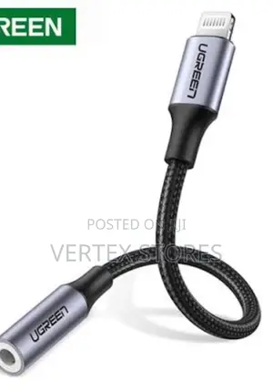 UGREEN US211 Lightning Male to 3.5mm Female Audio Adapter-Dark Grey