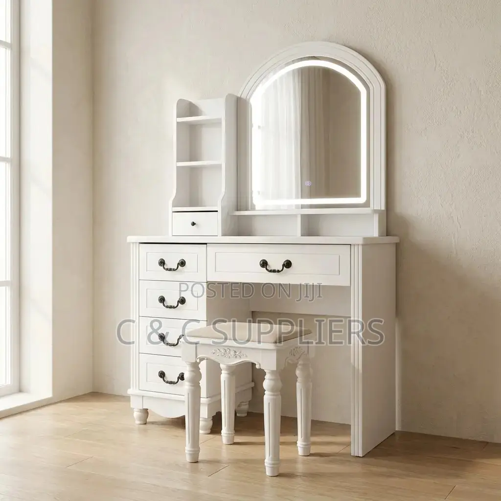 White Modern Vanity Make Up Desk