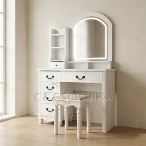 White Modern Vanity Make Up Desk