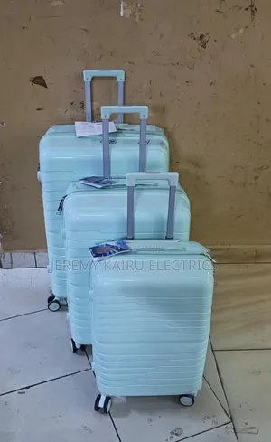 Suitcase!!Unbreakable Double Zip Rubber Suitcase Pp 3-in-1 Su