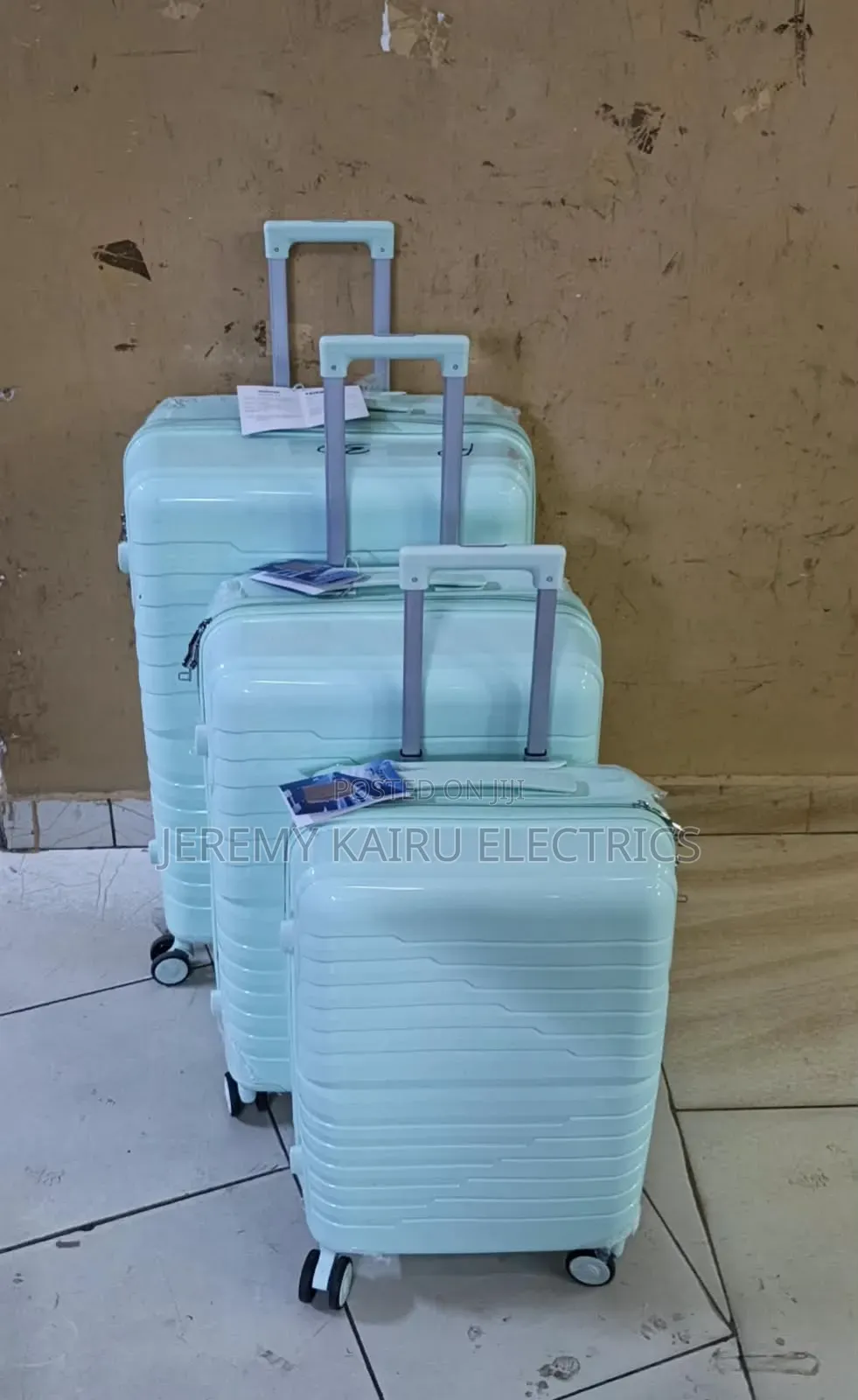 Suitcase!!Unbreakable Double Zip Rubber Suitcase Pp 3-in-1 Su