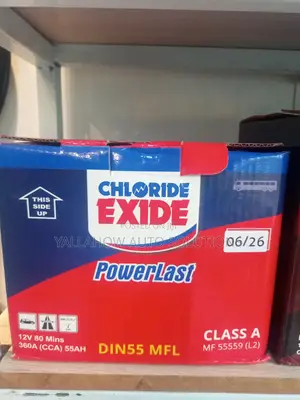 DIN55 Exide Chloride Maintenance Free Battery | Kenya