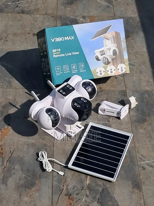 4 Lens Solar CCTV Camera V380 Pro Outdoor Wireless PTZ Security