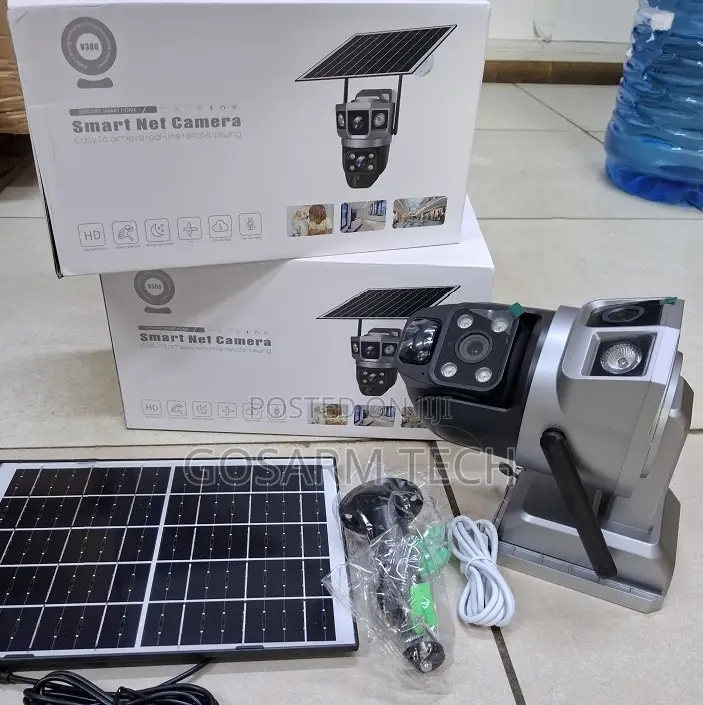 V380 Solar Powered 4G Dual Lens Camera Remote Viewing Voice Talk