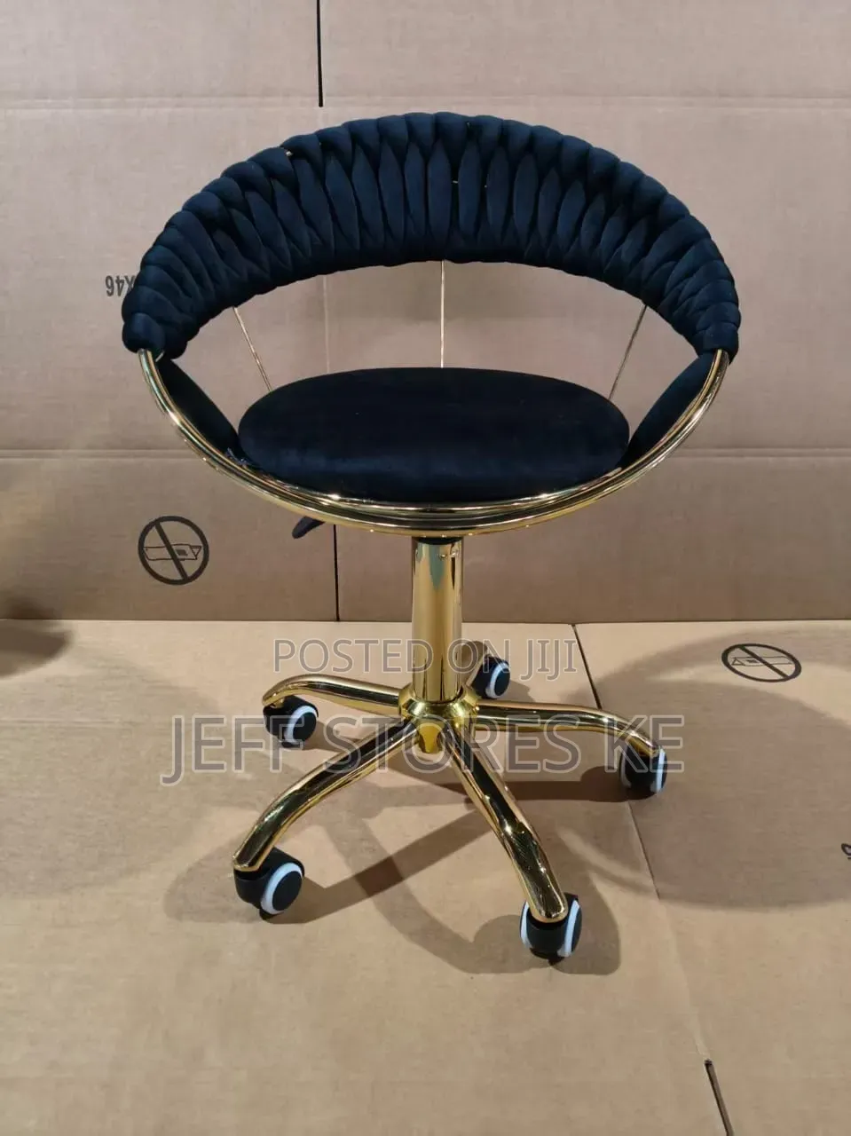 White Silver Adjustable Stool