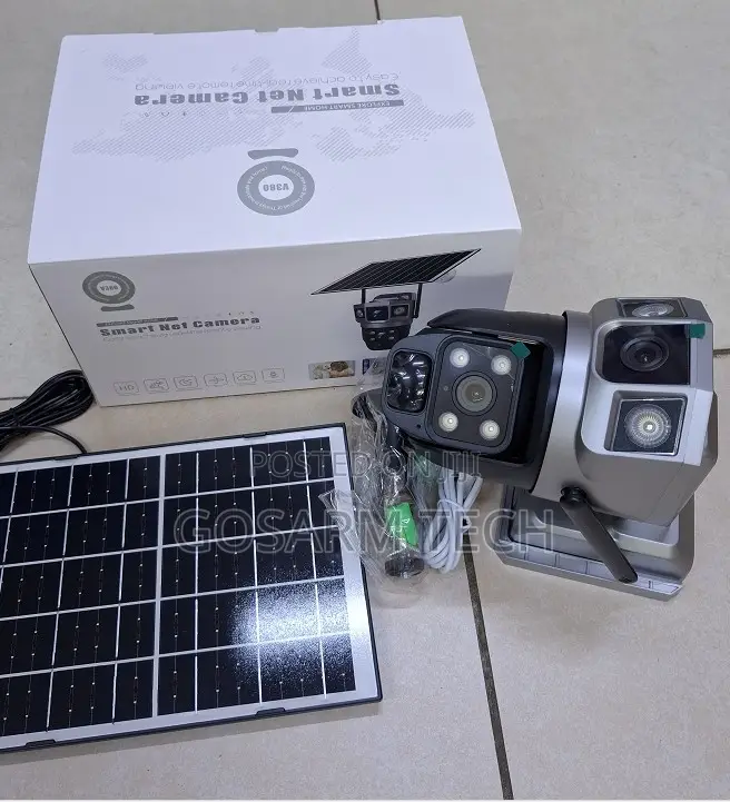 V380 Pro Solar 4G Dual Lens PTZ CCTV Security Camera With PTZ Rotation