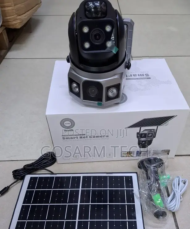 V380 4G Solar Powered Dual Lens PTZ Camera Smart Outdoor CCTV With SIM