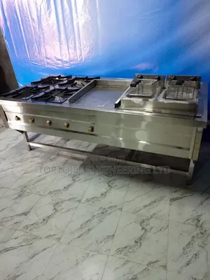 Combined Cooking Units With 4 Burner, Griddle Deep Fryer