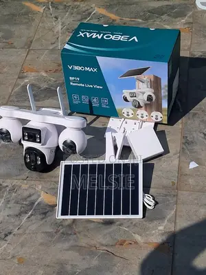 V380 4 Lens Solar Powered Outdoor CCTV PTZ Camera – 360° View