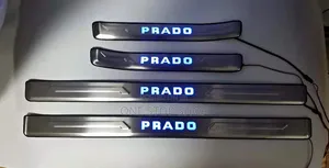Chrome Metallic Prado Led Logo Door Step Antiscratch Sill Plates