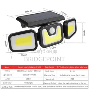 Three Head Solar Wall Lamp With Motion and Night Sensor