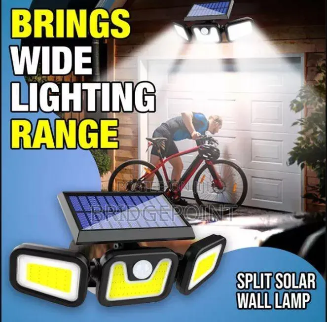 Three Head Solar Wall Lamp With Motion and Night Sensor