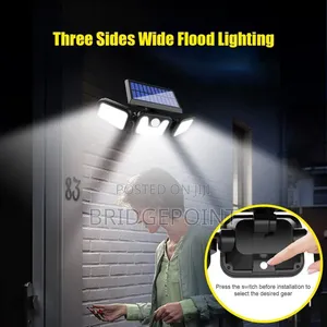 Three Head Solar Wall Lamp With Motion and Night Sensor