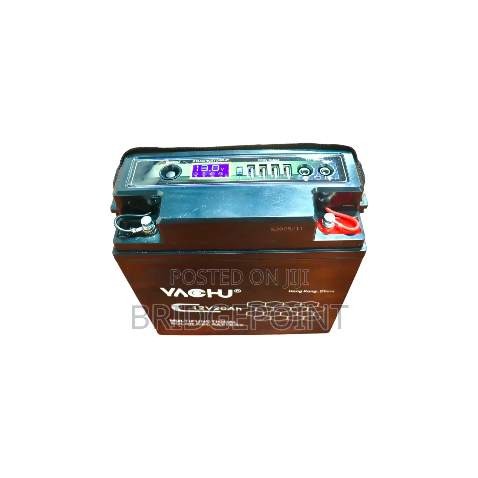 Yachu Deep Cycle Solar Battery 12V 20Ah With USB and Bulb Ports