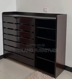 Dark Walnut Shoerack With Drawers Pay on Delivery 