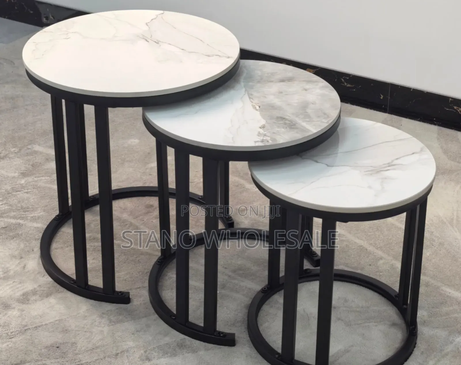 Pure Marble 3in 1 White Nesting Table