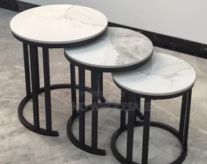 Pure Marble 3in 1 White Nesting Table