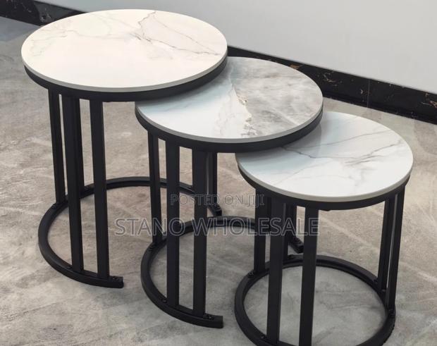Pure Marble 3in 1 White Nesting Table