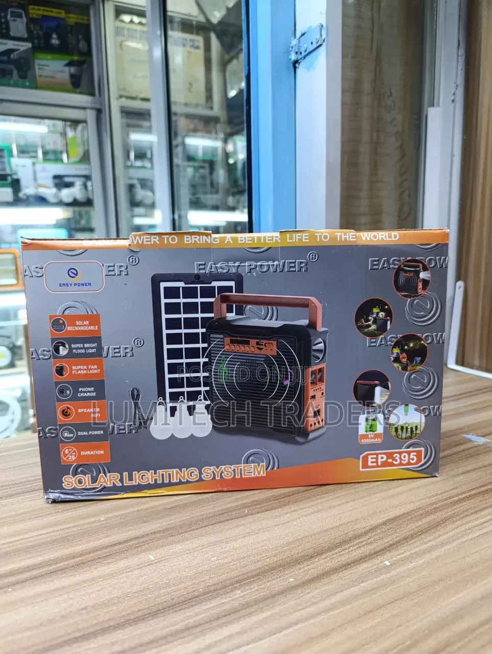 *EP-395 Solar System With 3 Bulbs,Radio,BT Speaker,Solar Panel