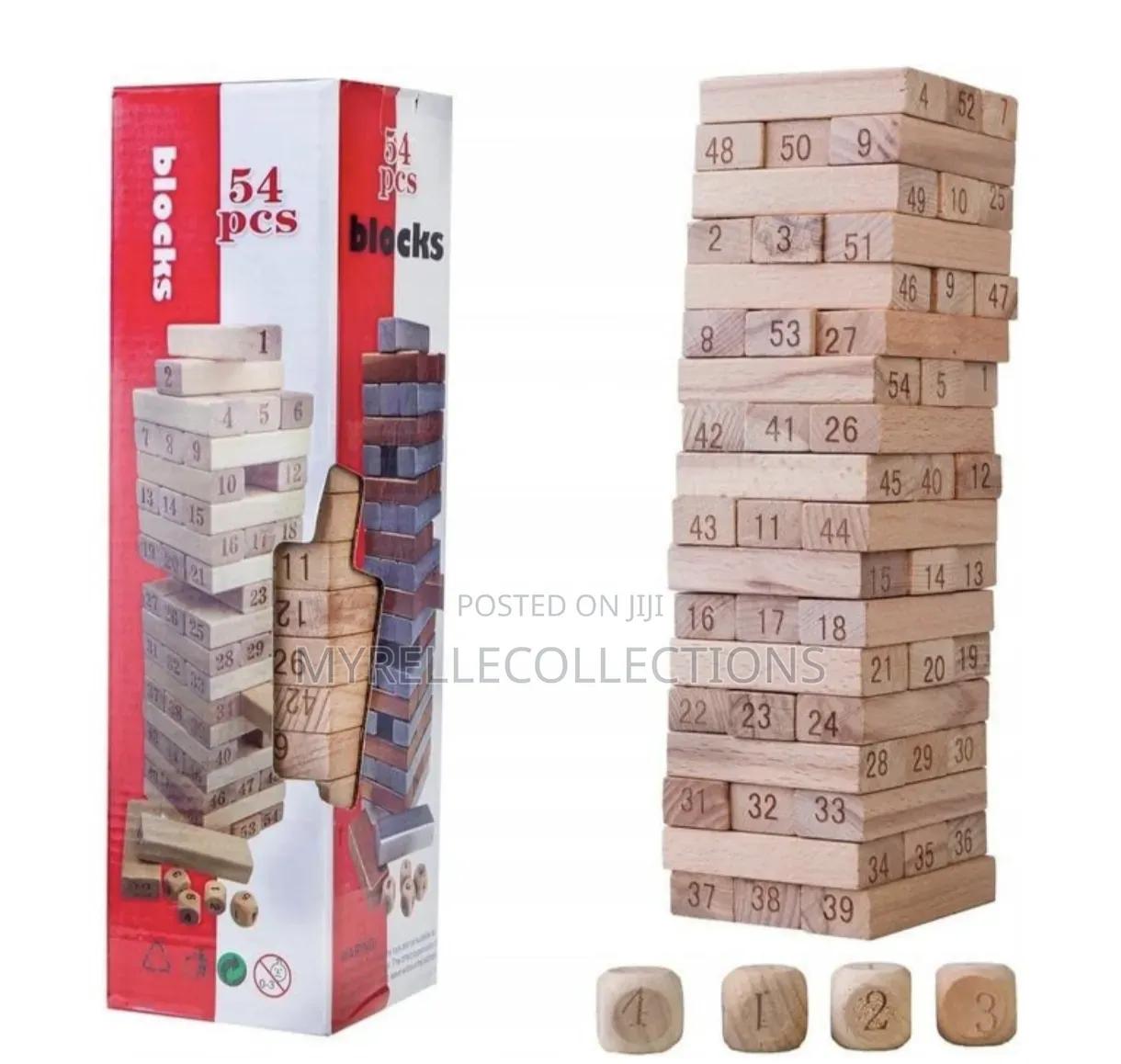 Wooden Jenga Stacking Blocks Game for Kids/ Adults and Parties