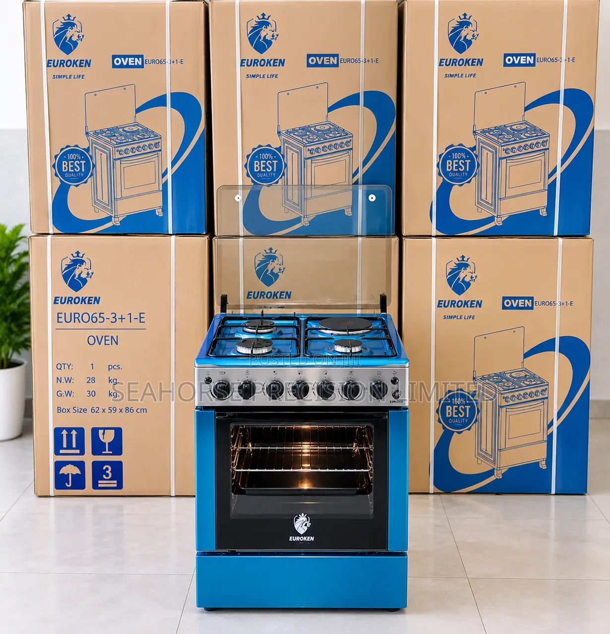 Euroken 4-Burner Freestanding Cooker – Oven