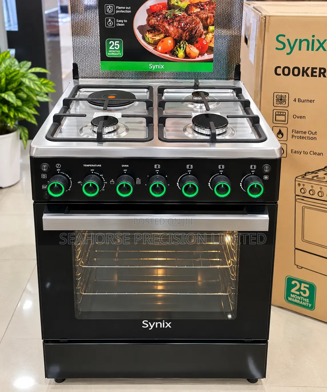  Synix 4-Burner Freestanding Cooker With Oven