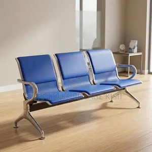 Blue 3-Link Waiting Bench