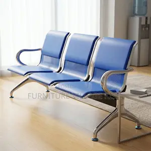 Blue 3-Link Waiting Bench