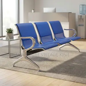 Blue 3-Link Waiting Bench