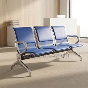 Blue 3-Link Waiting Bench