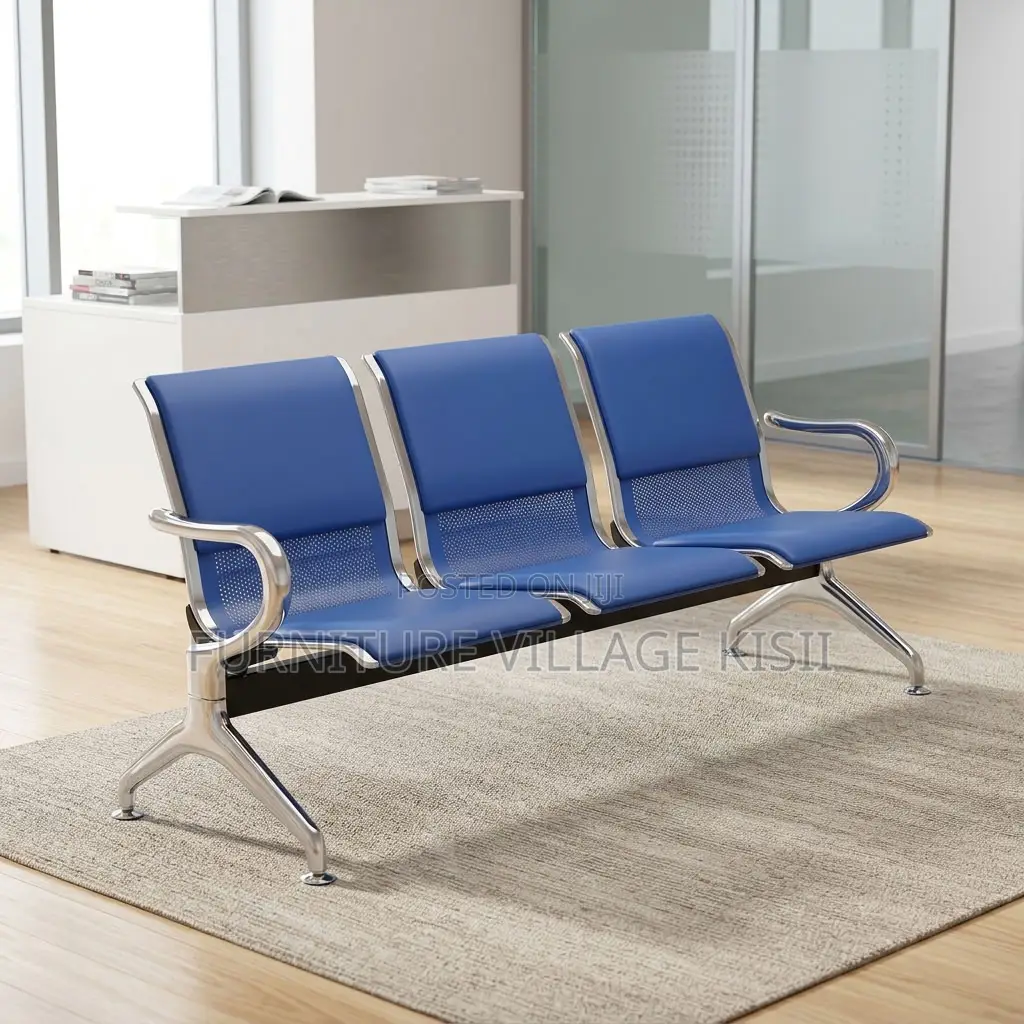 Blue 3-Link Waiting Bench