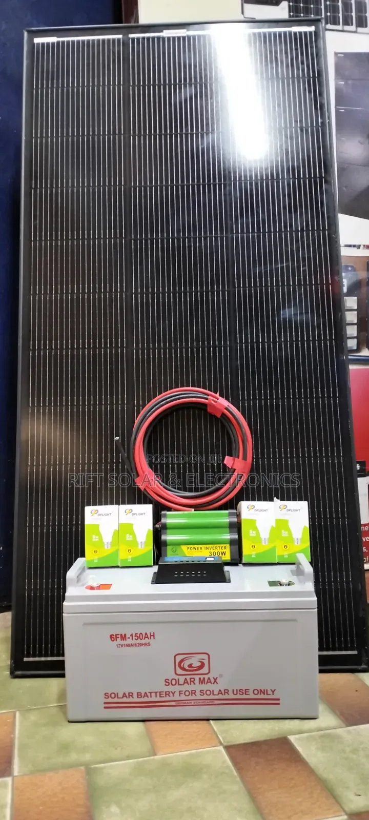 250Watts Full Kit - 150Ah Battery - 300w Inverter - 30A Controller