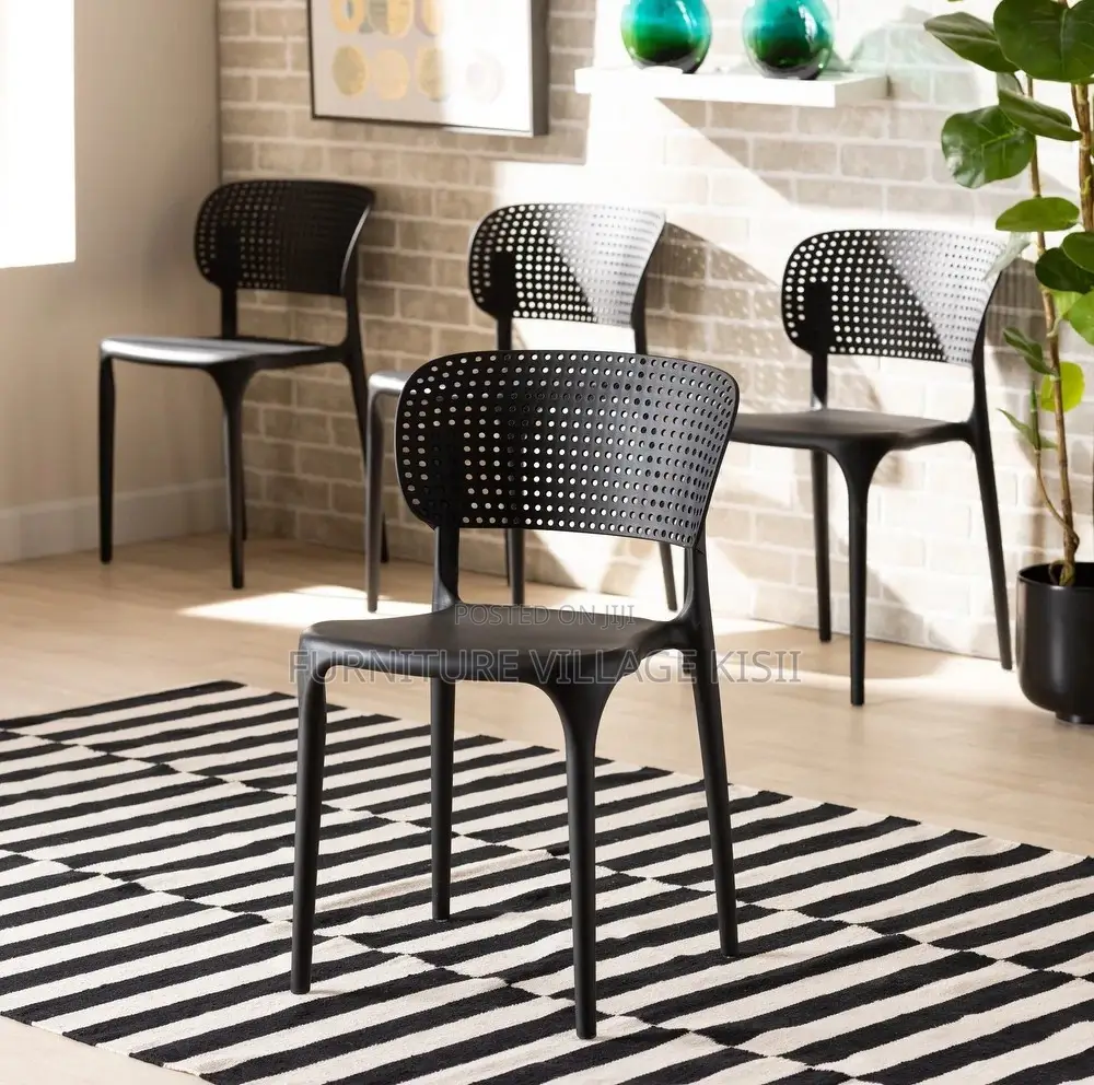 Home Furniture;Black Retro Stackable Chair